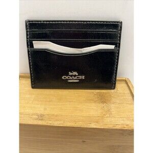 Coach Slim ID Card Case Wallet CH415 Leather Signature Logo 4" x 3" Holds 3 Card